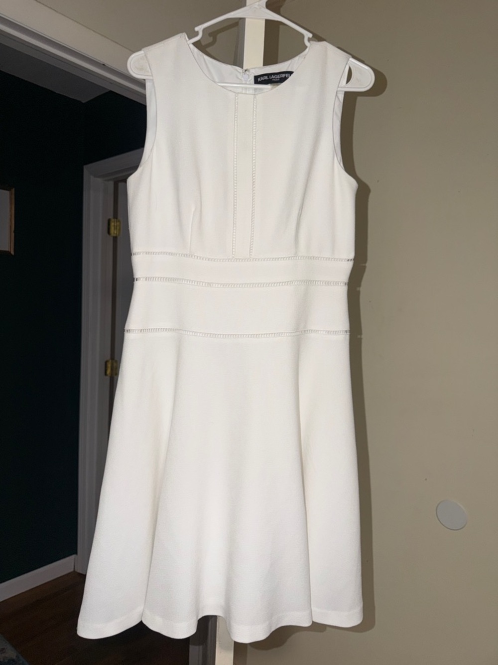 Karl Lagerfeld Sleeveless White A-Line Dress